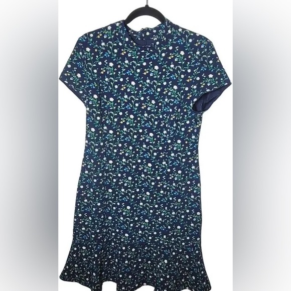 Floral Navy dress with mock neck collar- Lark & Co; Nordstrom - Picture 3 of 3